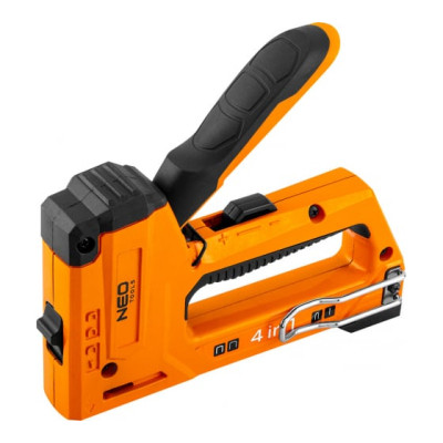 Степлер будівельний Neo Tools алюмінієвий, 4 в 1, 6-14 мм, тип скоб J, G, L, E, регулюванн (16-030) Вінниця - фото 1