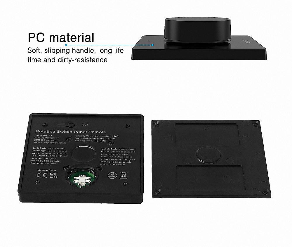 Miboxer Панель керування Мілайт бездротова з ротором чорна 1 зона Київ - фото 6