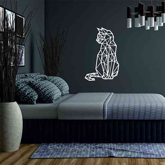 Декоративное настенное Панно «Кот» Декор на стену 90*58 см, Белый Киев