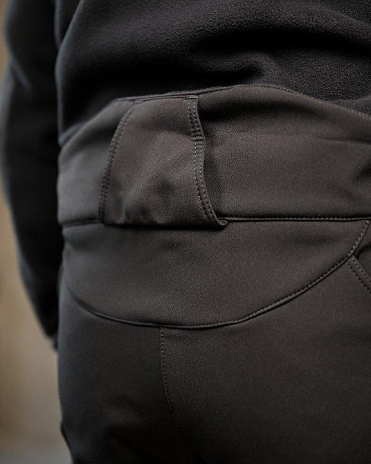 Тактические штаны софтшел DRAFT  высокая талия  высокая талия черные  ВТ7615 Одесса - изображение 3