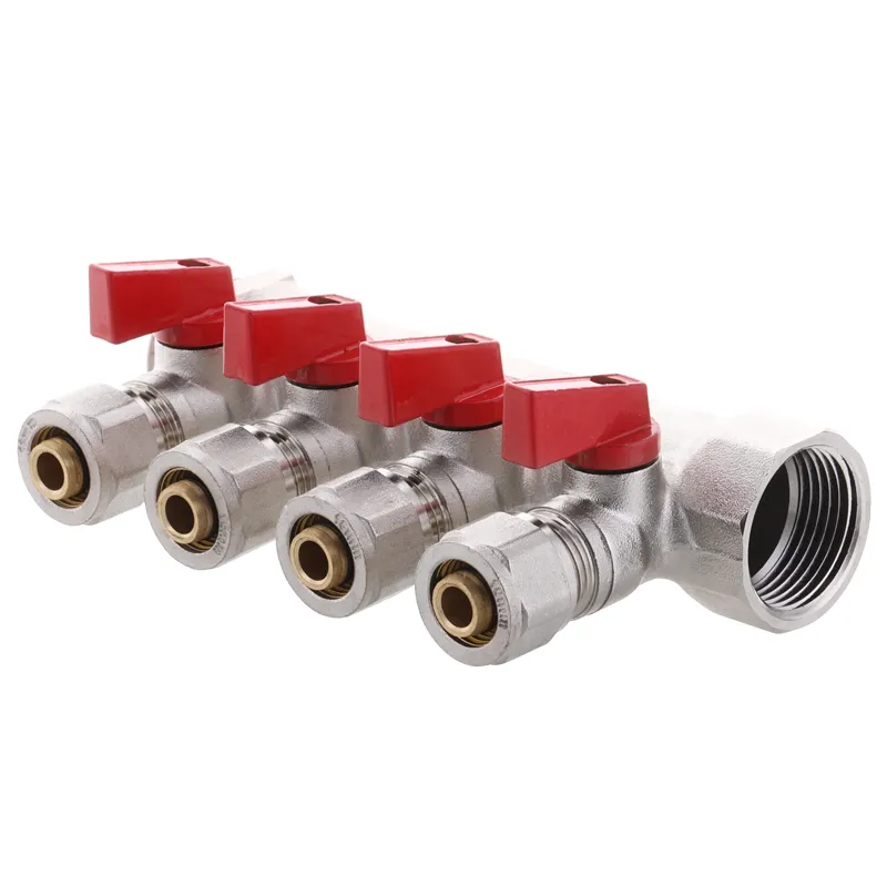 Колектор з кульовими кранами і фитингом Koer KR.1126-4 1"x4 ways (KR2840) Київ - фото 1