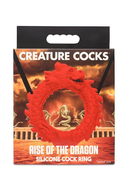 Ерекційне кільце – дракон Creature Cocks Rise of the Dragon Silicone Penis Ring – Red, діаметр 4 см Sex Aura Київ - фото 8