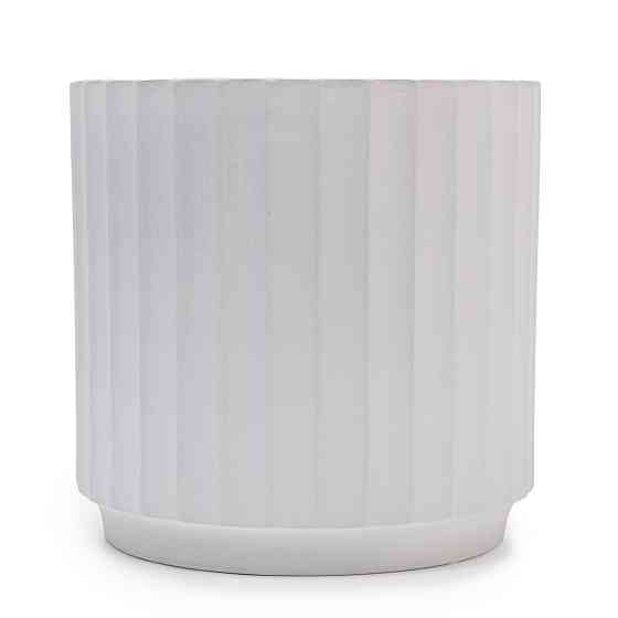 elemi Кашпо для квітів керамічне elemi "Грань" (білий) 20.5" круглий 4,2 л Коломыя