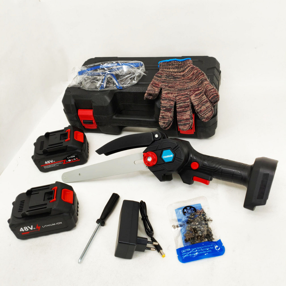 Акумуляторна пила з АКБ і зарядним, Електрична ланцюгова пила для чагарників для саду електрична IY-38 Львів - фото 4