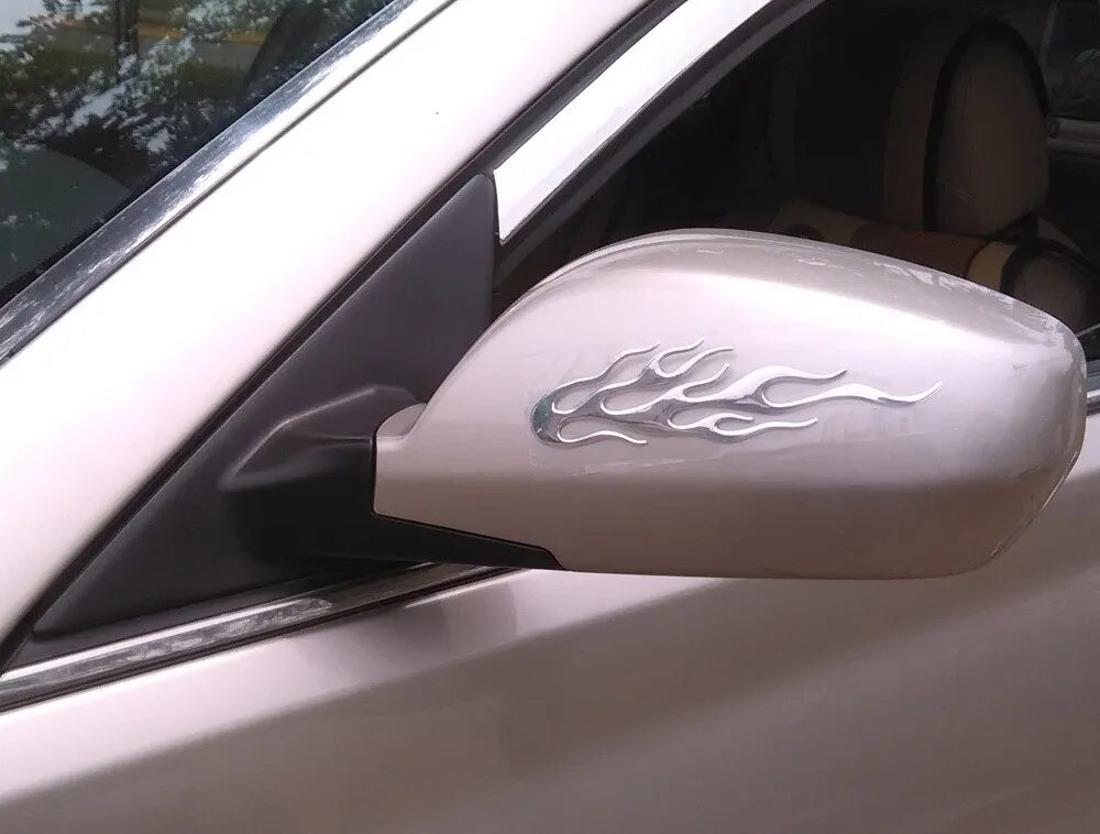 Наклейка Огонь Серебро на авто-мото выпуклая Київ - фото 6