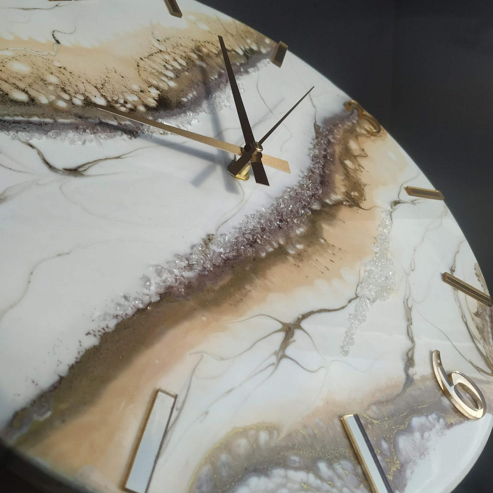 Настіний годинник з епоксидної смоли ручної роботи Дніпро - фото 4