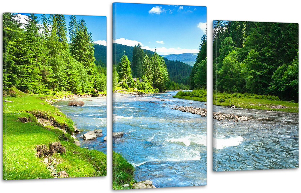 Модульная картина Горная река Art-169_3 70x130 см Киев - изображение 1