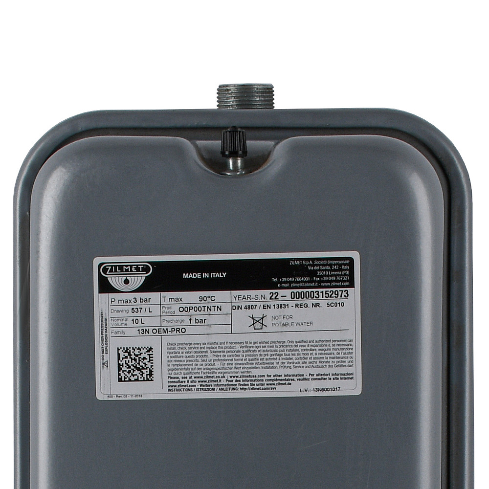 Бак Zilmet oem-pro для монтажу в котли Арт. 537 10л 3/4″ 3 bar прямокутний ( 13N6001017 ) Тернопіль - фото 2