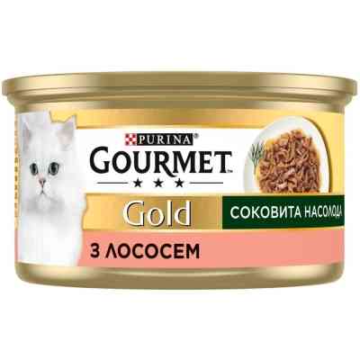 Консервы для кошек Purina Gourmet Gold Сочное наслаждение с лососем 85 г (8445290823373) Винница