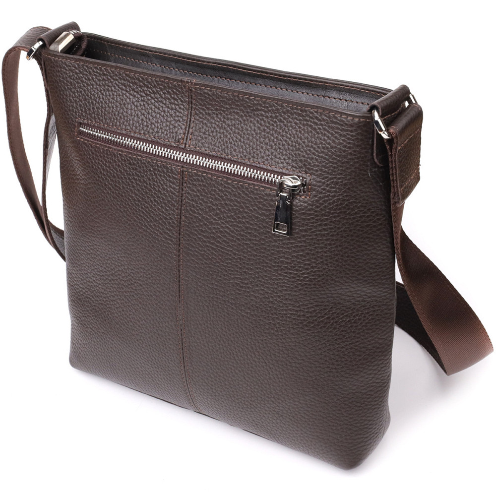 Стильная сумка через плечо для мужчин из натуральной кожи GRANDE PELLE 22884 Коричневый Киев - изображение 10