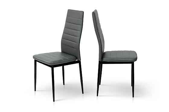 Стілець Ріо, чорний/ шкірзам сірий Київ