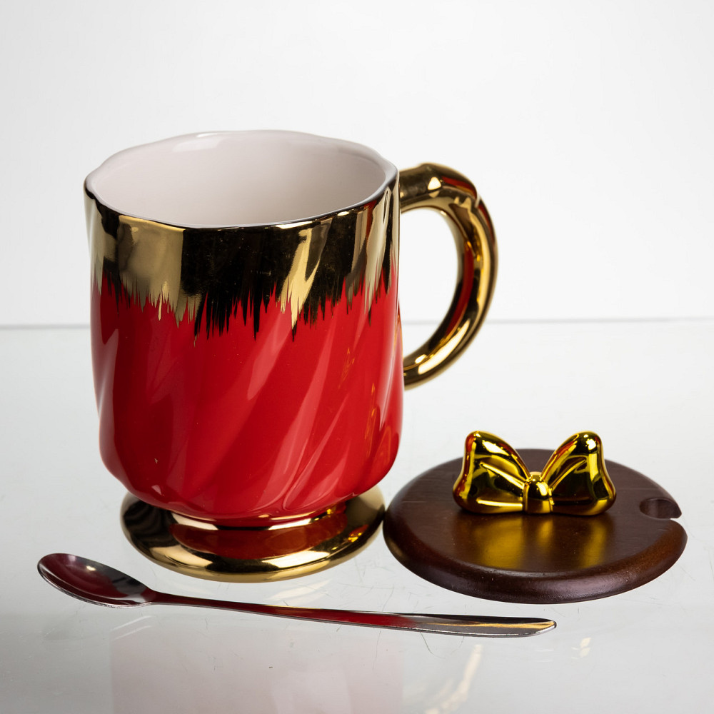 Чашка "Золотий Вихор" з кришкою та ложкою 450 мл Київ - фото 1