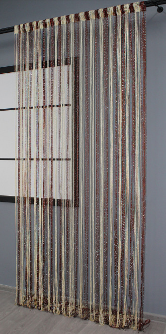 Штори-нитки "Кісея" люрексом Коричневий з бежевим 300х300см 1 шт (61-031) Київ - фото 4