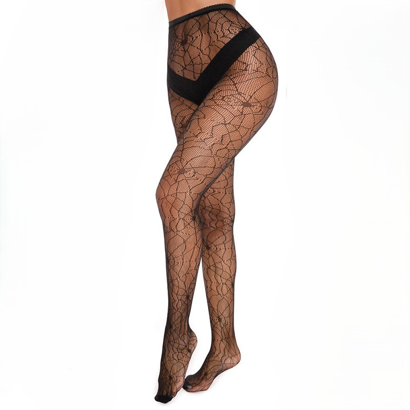 Колготки з павутиною в сітку one size чорний Київ - фото 1