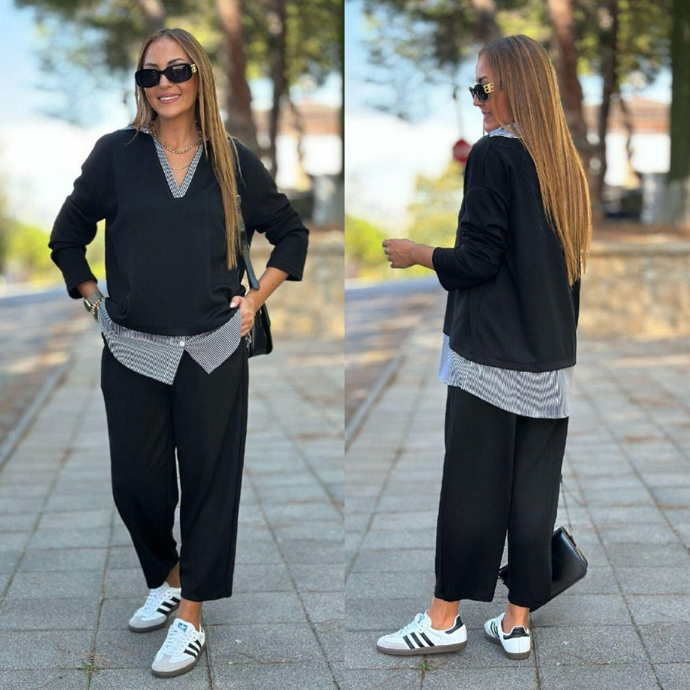 Жіночий стильний костюм двійка двунитка + котон Одеса - фото 4