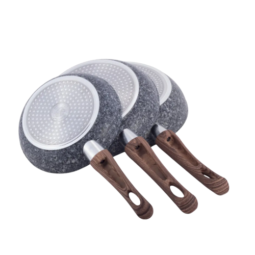 Набір сковорід 20см/24см/28см 3 предмети алюміній а/п Grey marble 4169 KAMILLE Житомир - изображение 6