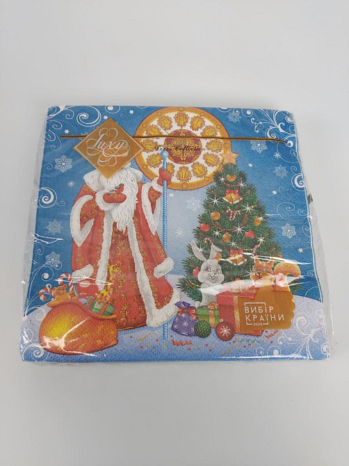 Серветки паперові новорічні (ЗЗХЗЗ, 18 шт.) "В очікуванні Нового Року" Luxy (1 пачка) Харків - фото 2