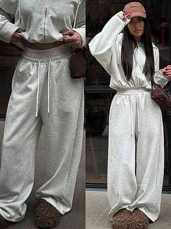 Женский стильный повседневный оверсайз костюм двойка трехнитка петля Меланж Одесса