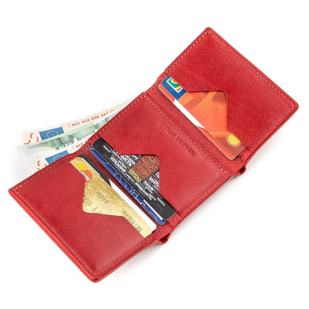 Суворе портмоне жіноче з гладкої шкіри Червоне (GRANDE PELLE) Київ - фото 3