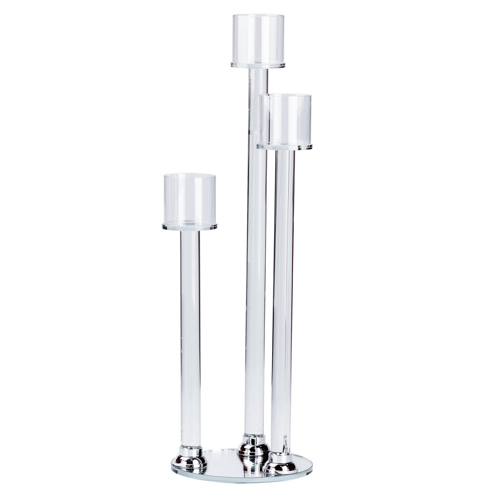 Стеклянный подсвечник на 3 свечи, высота 36.5 см Киев - изображение 2