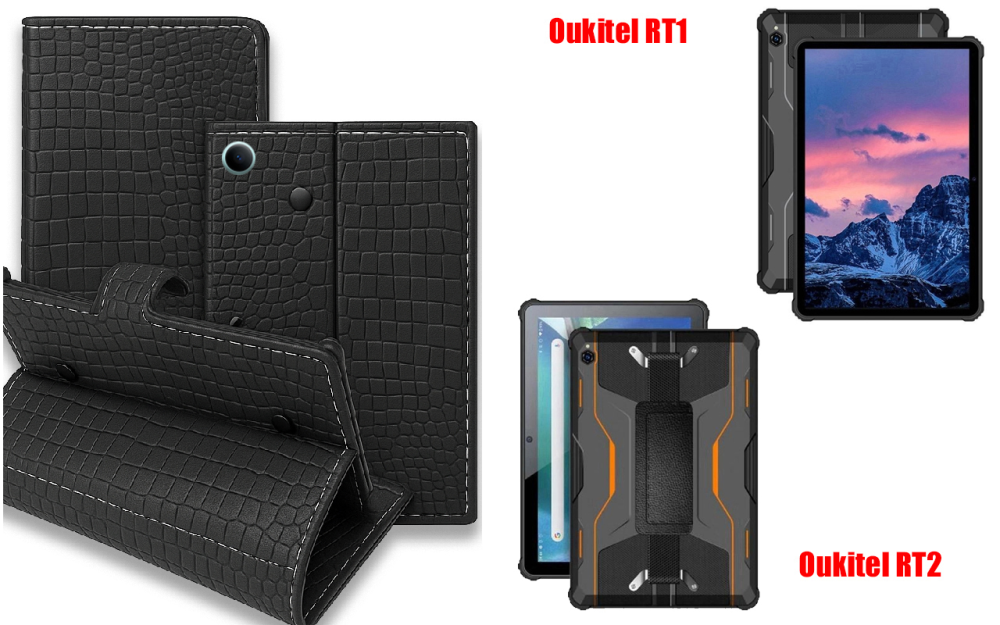 Книжка-трансформер для планшета Oukitel Rt1, Oukitel Rt2, колір Black Krokodil Black Київ - фото 1