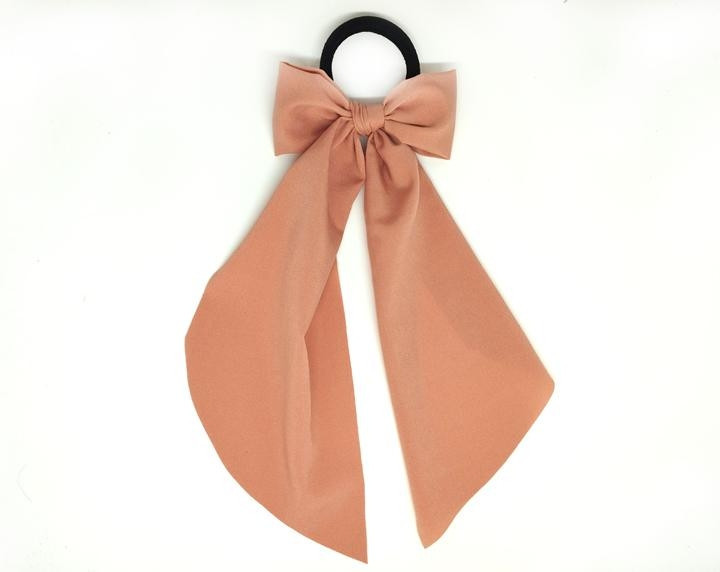 Твіллі бант на гумці персиковий Київ - фото 1