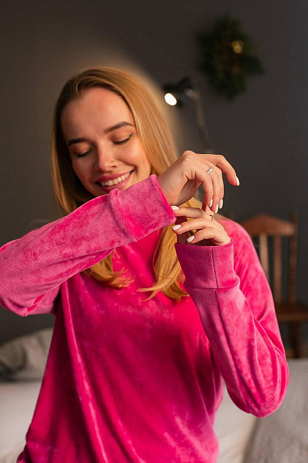 Жіночий спортивний велюровий костюм Малиновий L Харків - фото 4