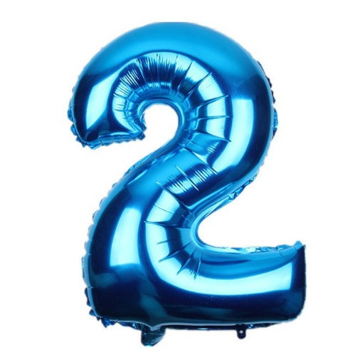 Кулька цифра 2 фольгована 32 дюйма блакитний Київ - фото 1