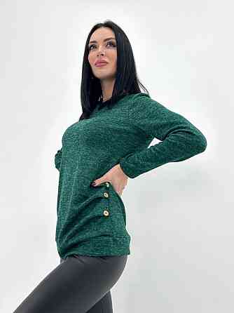 Жіноча кофтинка з гудзиками "Vesta" оптом | Норма і батал Темно-зелений, 50-52 Київ