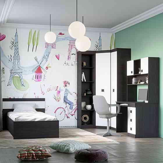 Спальня Детская Эверест Соната Комплект 11 (модульная - 6 элементов) венге темный + белый (DTM-2595) Днепр