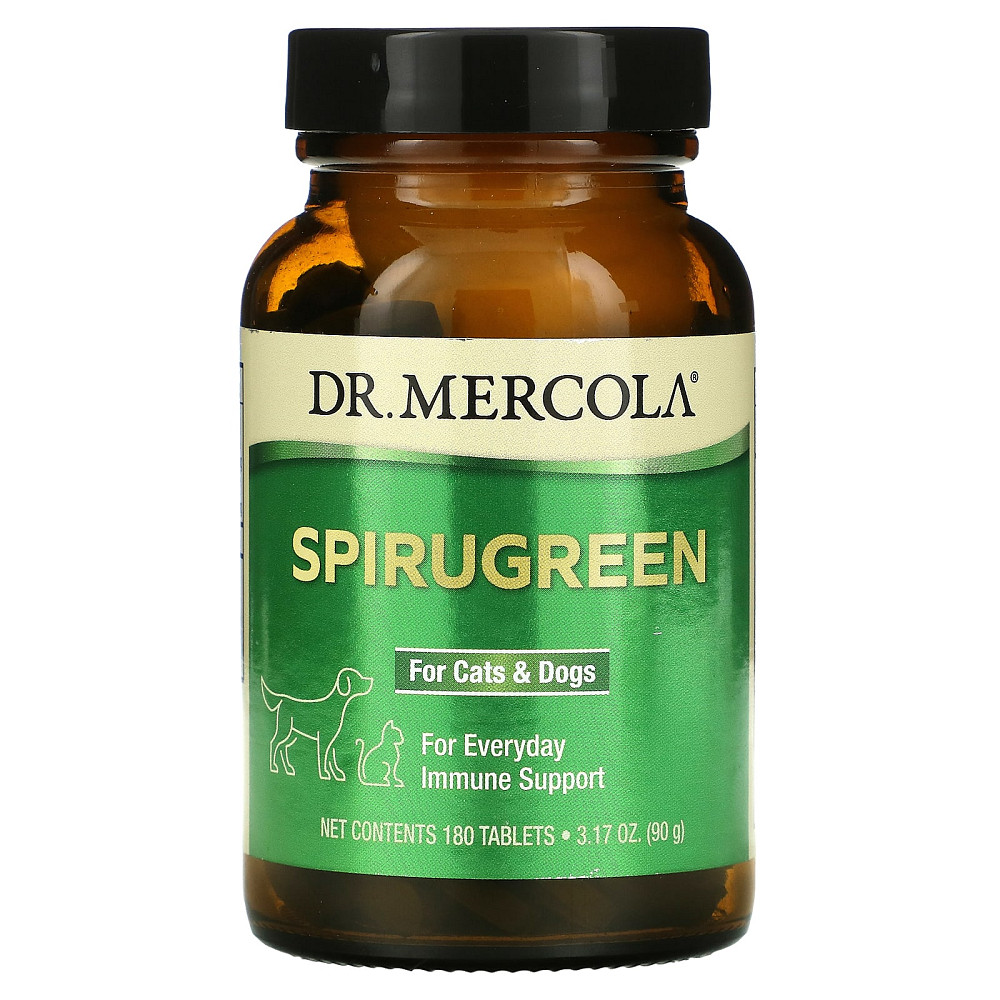 Иммунная защита животных, SpiruGreen, Dr. Mercola, для кошек и собак, 180 таблеток (90 г) Луцьк - фото 1