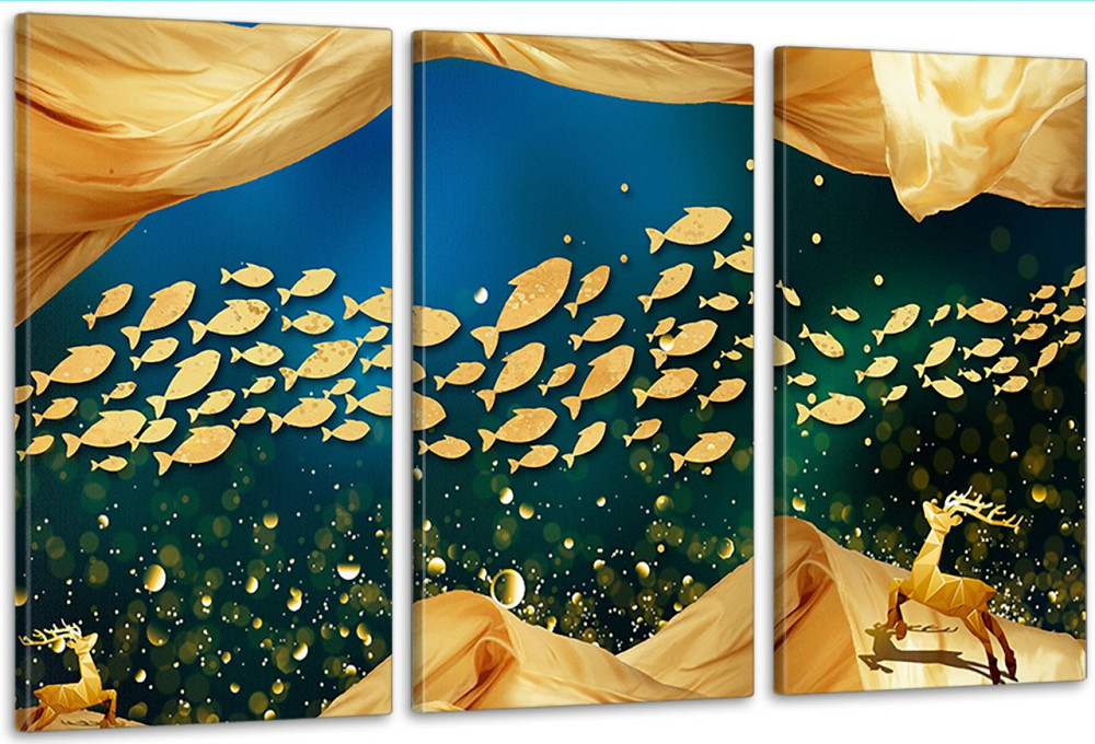 Модульна картина у вітальню/ спальню  Рибки     ART-174_3A 70х130 см Київ - фото 1