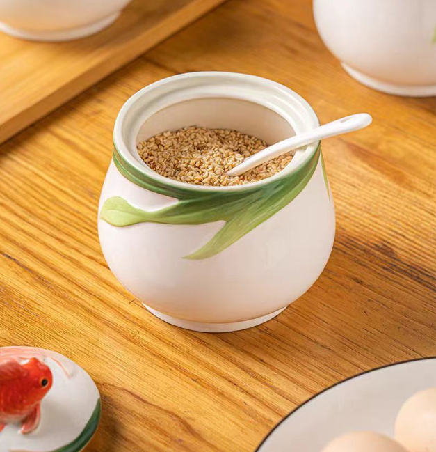 Емкость для сыпучих продуктов Lefard 180 мл Золотая рыбка Костяной фарфор Кременчуг - изображение 4