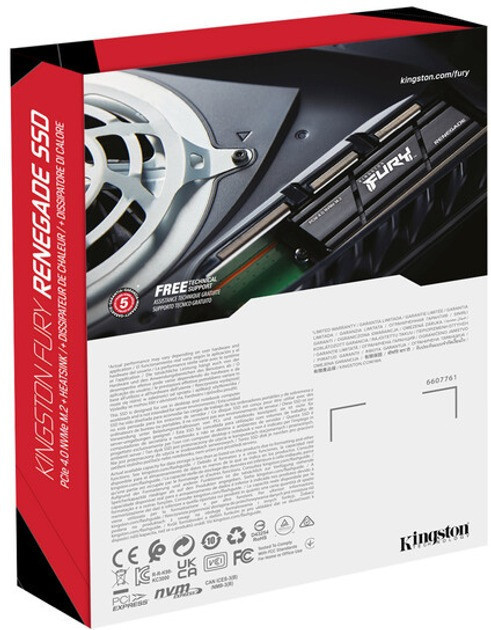 Накопичувач SSD 4.0TB Kingston Fury Renegade with Heatsink M.2 2280 PCIe 4.0 x4 NVMe 3D TLC (SFYRDK/4000G) ( Харків - фото 5
