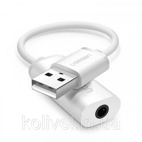 Звукова карта USB AUX jack, TRRS (Mic & Ear), ALC4042 Ugreen Біла US206 (30712) Київ - фото 2