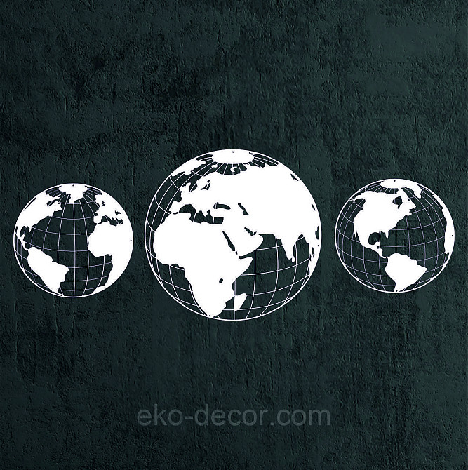 Декоративне настінне Панно «Глобус», Декор на стіну 50*122 см, Білий Київ - фото 4