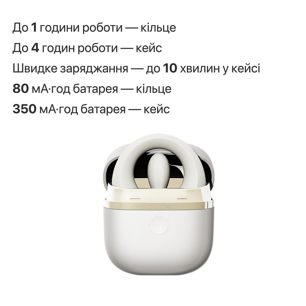 Эрекционное смарт-виброкольцо Zalo Apis Ivory White, до 4 часов работы, зарядный кейс Sex Aura Киев - изображение 9