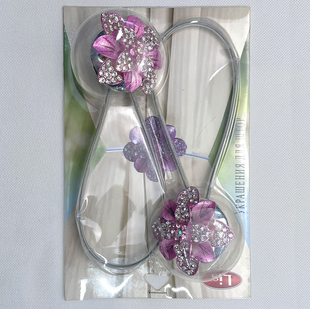 Магніти для штор та гардин "Flowers" набір 2 шт Рожевий (81-222) Київ - фото 8