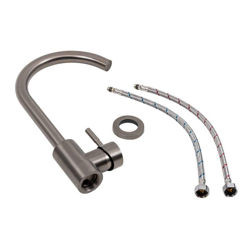 PLATINUM Кухонний змішувач Platinum FC-4 PVD чорний Київ - фото 2