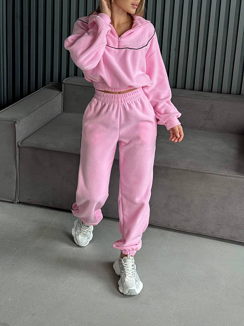 Жіночий теплий прогулянковий костюм двійка: кофта і штани з двостороннього флісу Одеса - фото 10