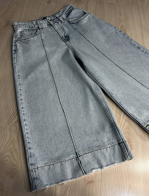 Шорти жіночі джинсові Sherocco 392-1 бермуди довгі з манжетами та стрілкою блакитні, блакитний, 27, 27, 75 см, 105 см Київ - фото 13