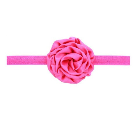 Пов'язка дитяча з трояндочкою малинова - квітка 8см, окружність 36-52см Київ - фото 1