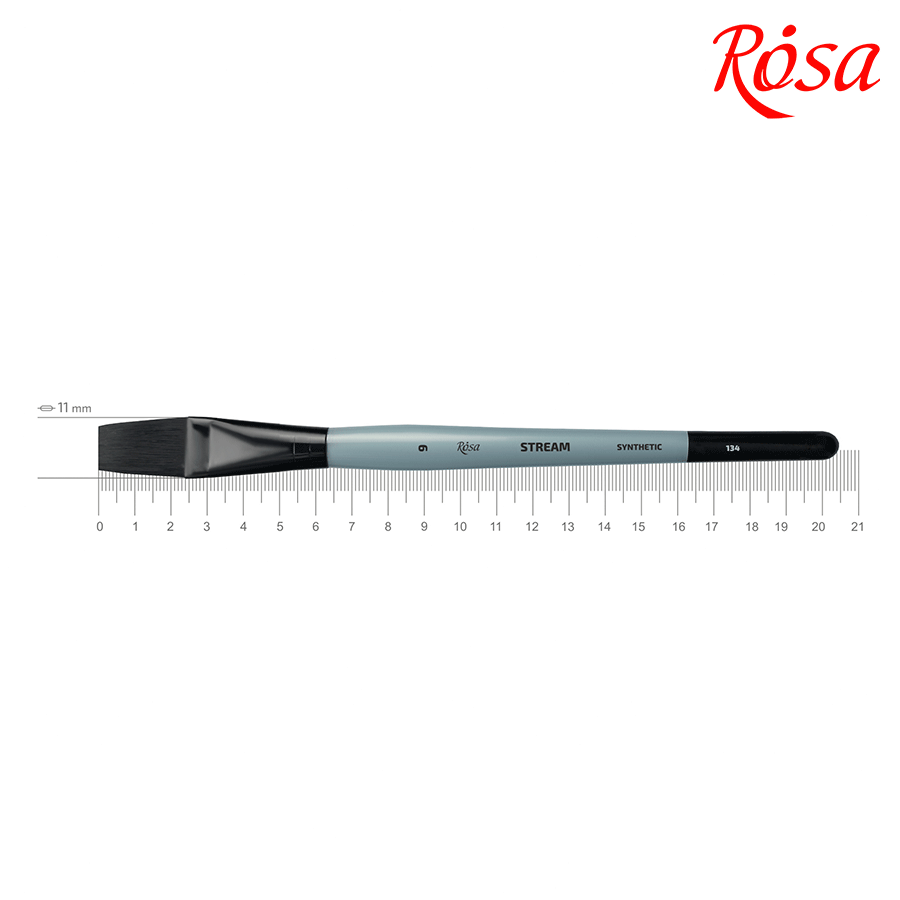 Кисть синтетика плоская STREAM 134 № 9 короткая ручка ROSA Киев - изображение 1