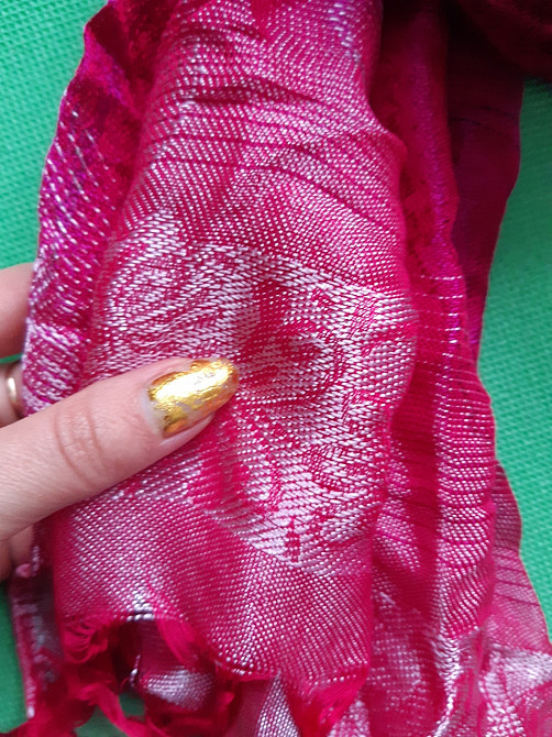 Шарф малиновый женский - размер шарфа приблизительно 160*60см, 100% полиэстер Киев - изображение 2