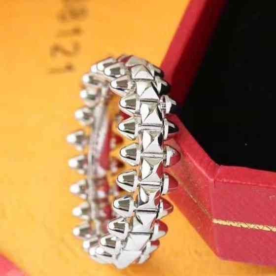 Cartier кольцо зубчики покрытие белым золотом / Картье кольцо с зубчиками белое Одесса