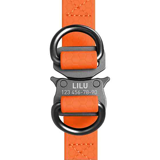 Шлея для собак водостійка WAUDOG Waterproof, з QR паспортом, металева пряжка-фастекс, Ш 25 мм, Дов 60-90 см помаранчевий Київ