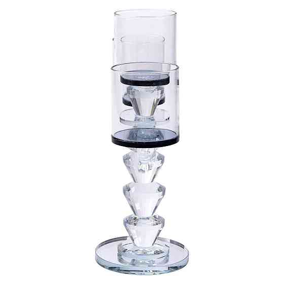 Чорний канделябр на 3 свічки з декоративного скла Київ