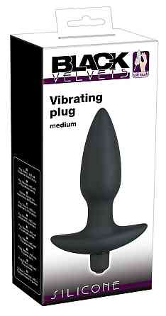 Анальна пробка - Black Velvet Vibrating Plug Medium Sex Aura Київ