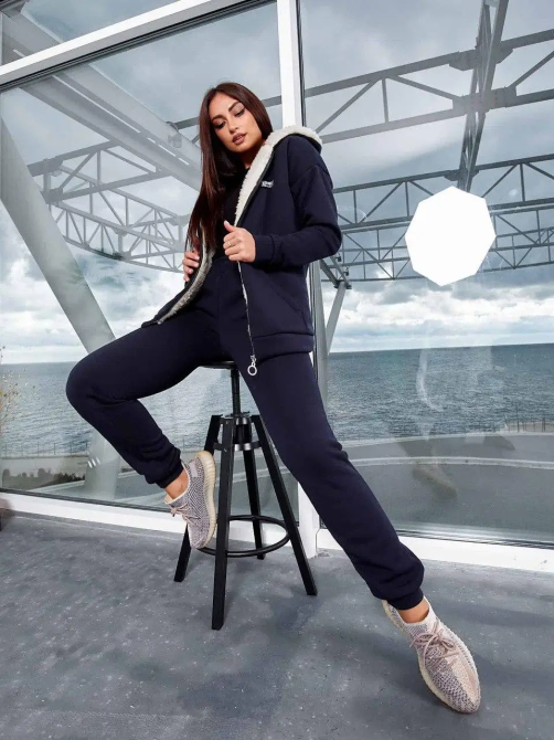 Жіночий костюм з хутром Синий 4XL/5XL Харків - фото 1