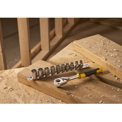 Набор головок Stanley торцевых 3/8" 10 шт. с трещеткой (STMT82670-0) Винница - изображение 3